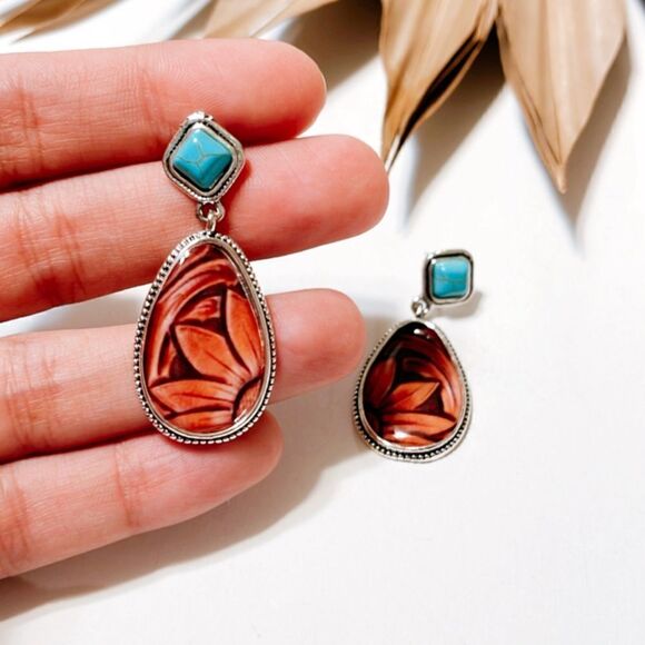 Boho flower earrings N385 - Picture 4 of 5